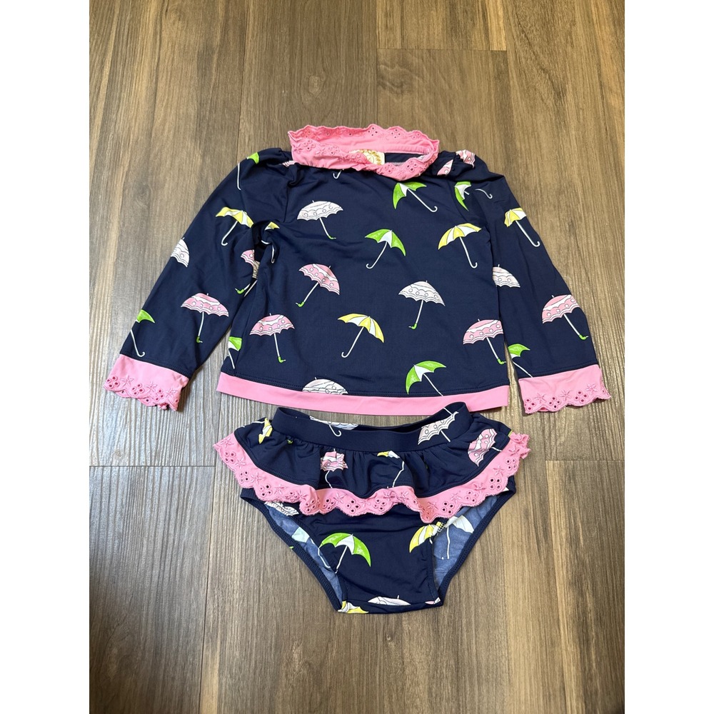 The Beaufort Bonnet Company Swimsuit Kids 18-24M Navy Umbrella Rash Guard Set